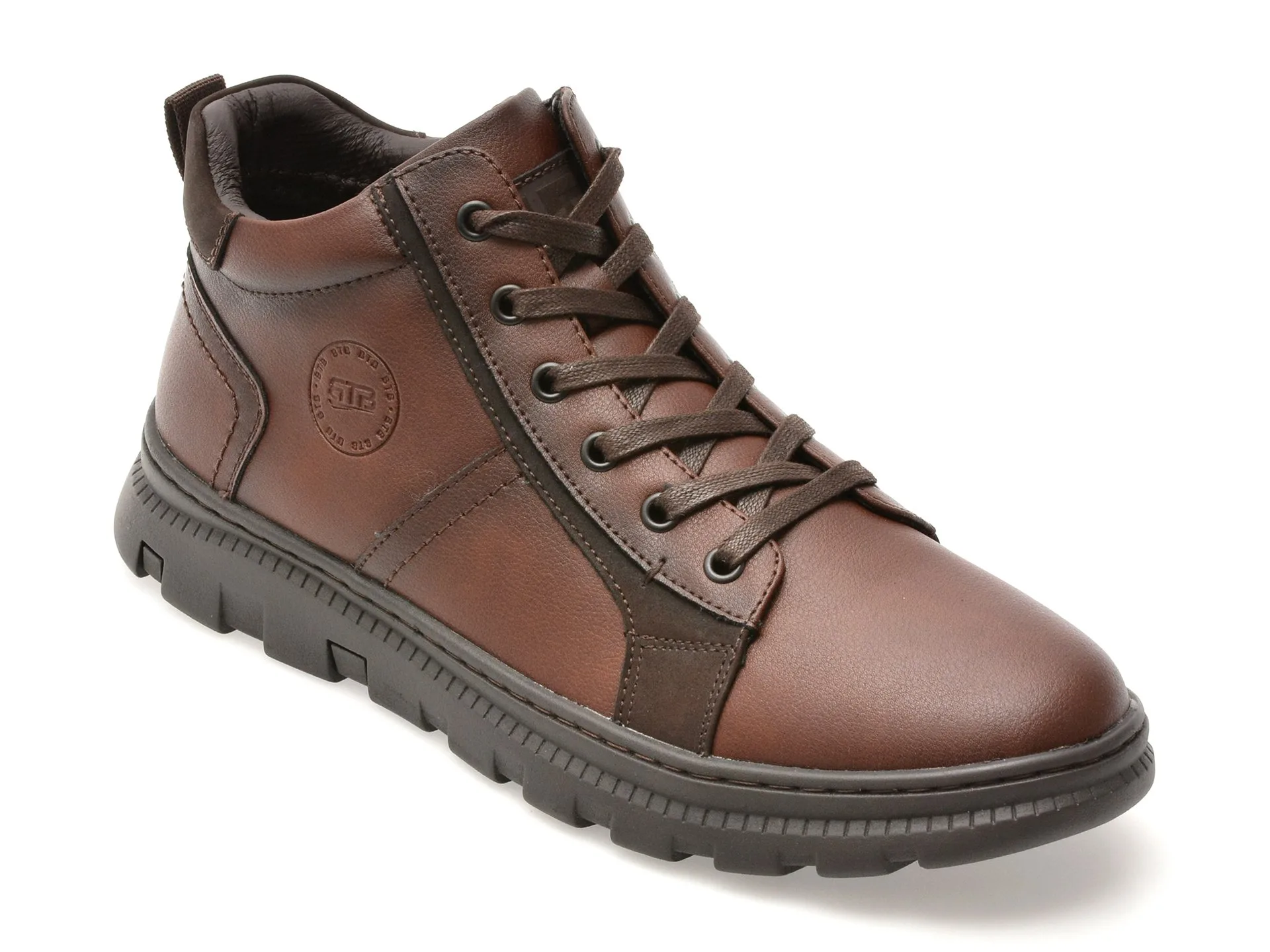 Ghete BITE THE BULLET maro, K164, din piele naturala 1 Ghete BITE THE BULLET maro