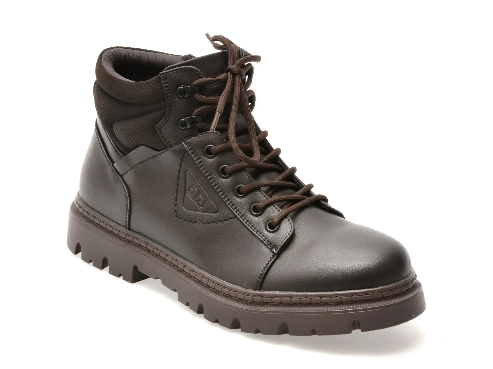 Ghete BITE THE BULLET maro, K193, din piele naturala 1 Ghete BITE THE BULLET maro