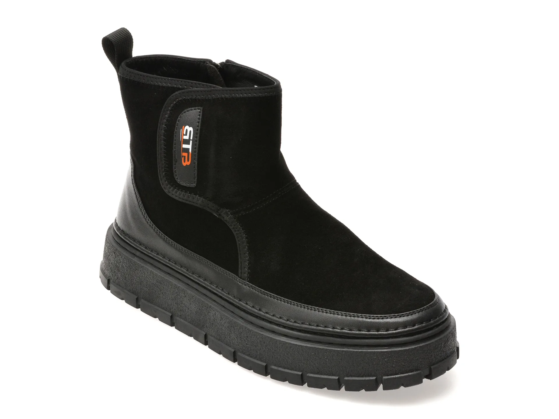 Ghete BITE THE BULLET negre, 1198, din piele intoarsa 1 Ghete BITE THE BULLET negre