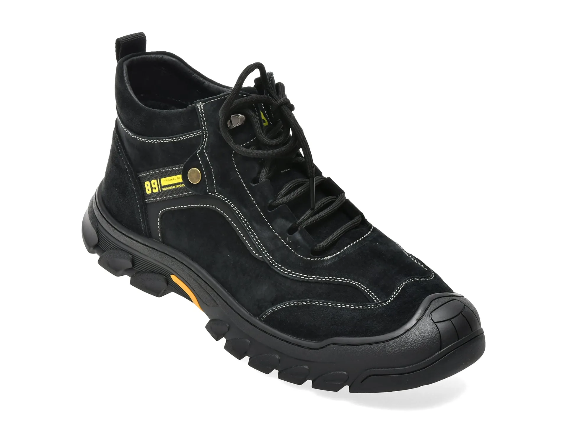 Ghete BITE THE BULLET negre, 68011, din piele naturala 1 Ghete BITE THE BULLET negre