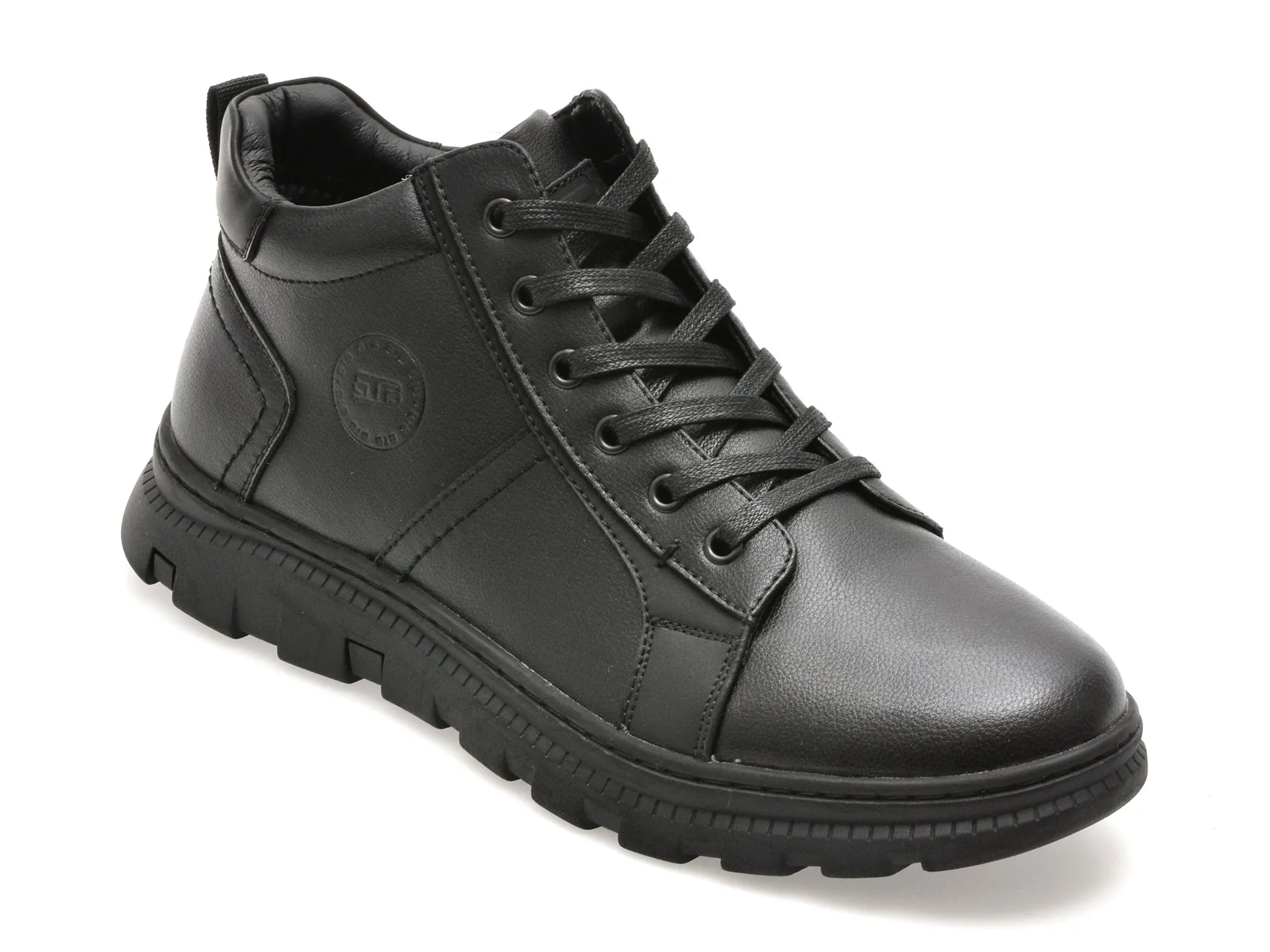 Ghete BITE THE BULLET negre, K164, din piele naturala 1 Ghete BITE THE BULLET negre