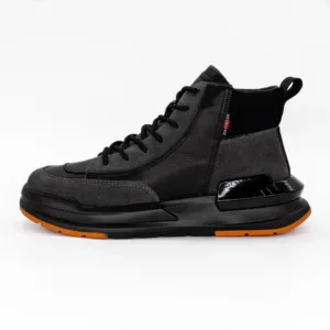 Ghete Barbati din piele naturala 9555 Negru-Gri | Advancer