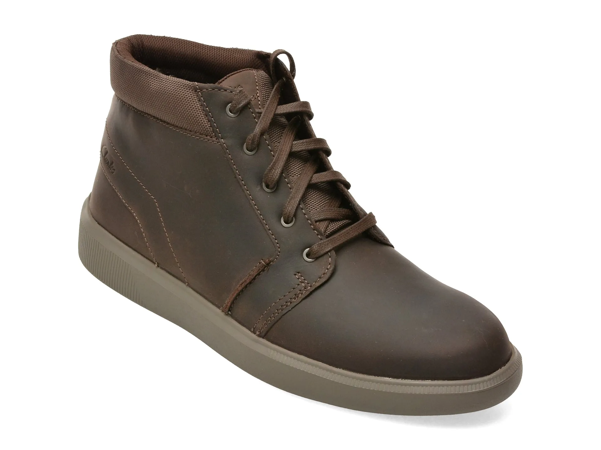 Ghete CLARKS maro, BRODIN MID, din piele naturala 1 Ghete CLARKS maro