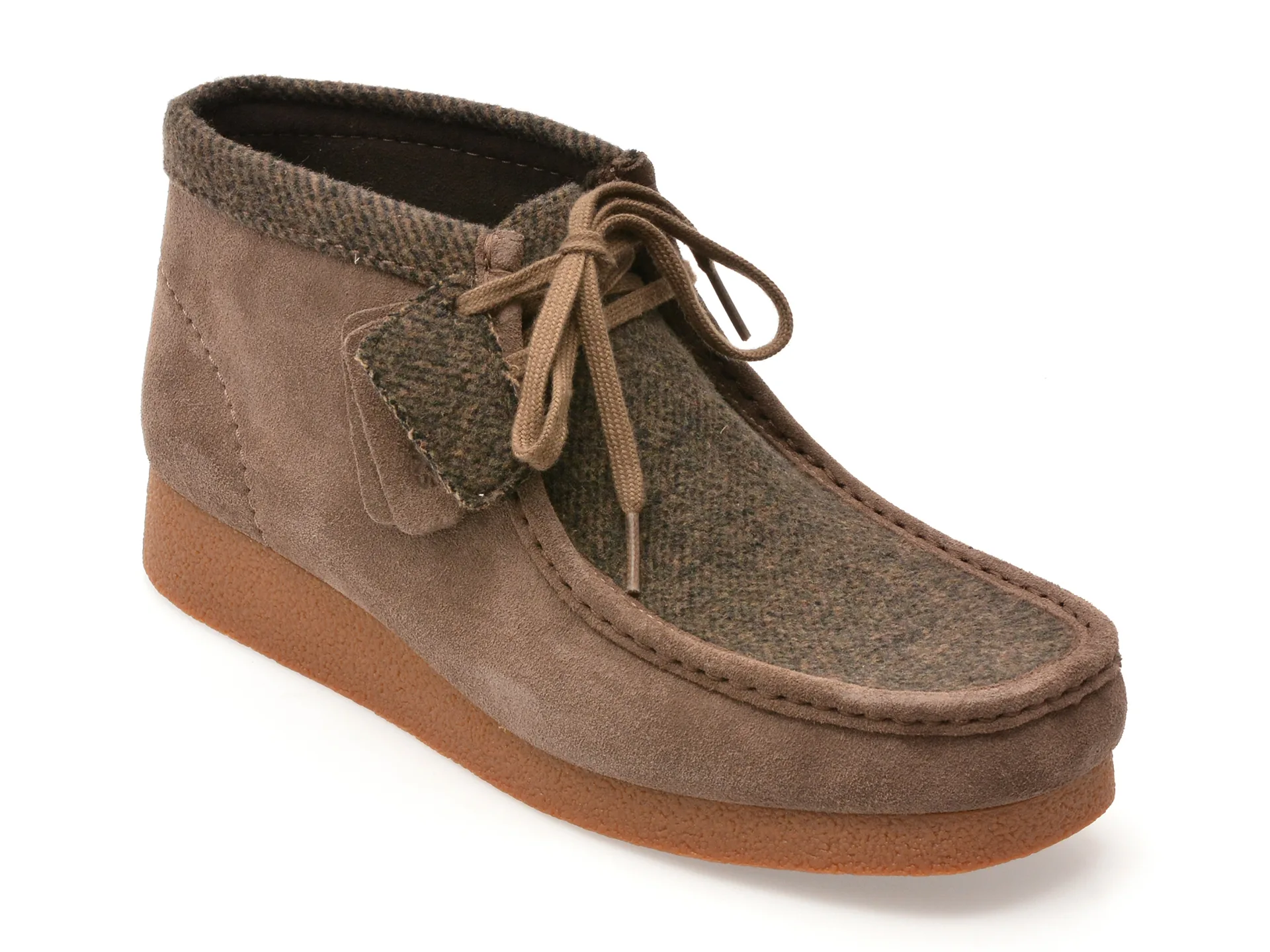 Ghete CLARKS maro, WALLABEE EVO BT, din piele intoarsa 1 Ghete CLARKS maro