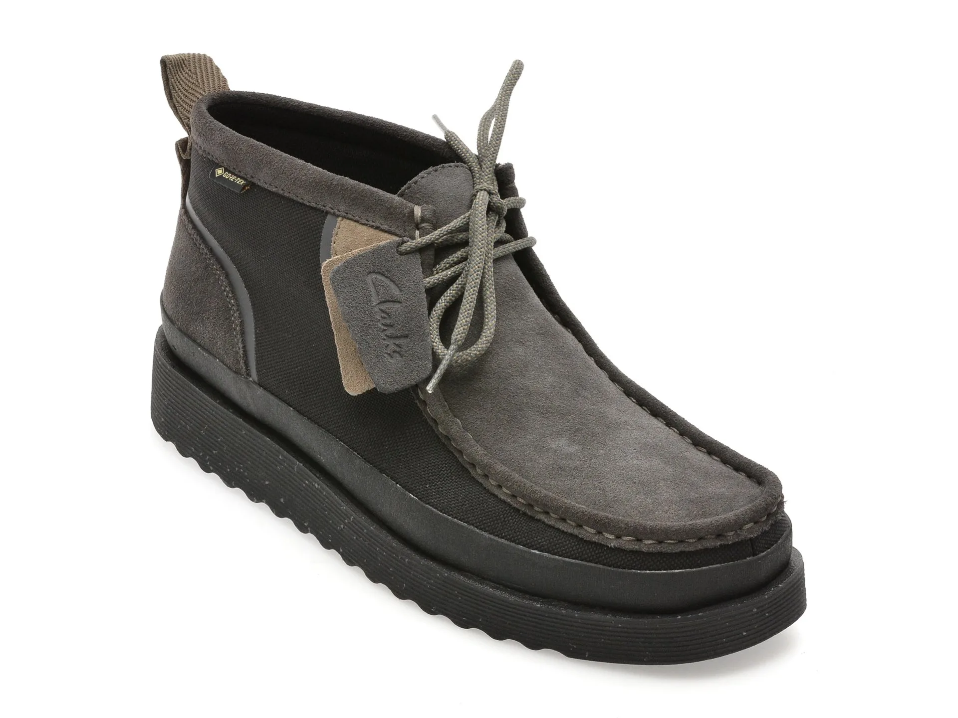 Ghete CLARKS negre, WALLABEE FTR GTX, din piele intoarsa 1 Ghete CLARKS negre