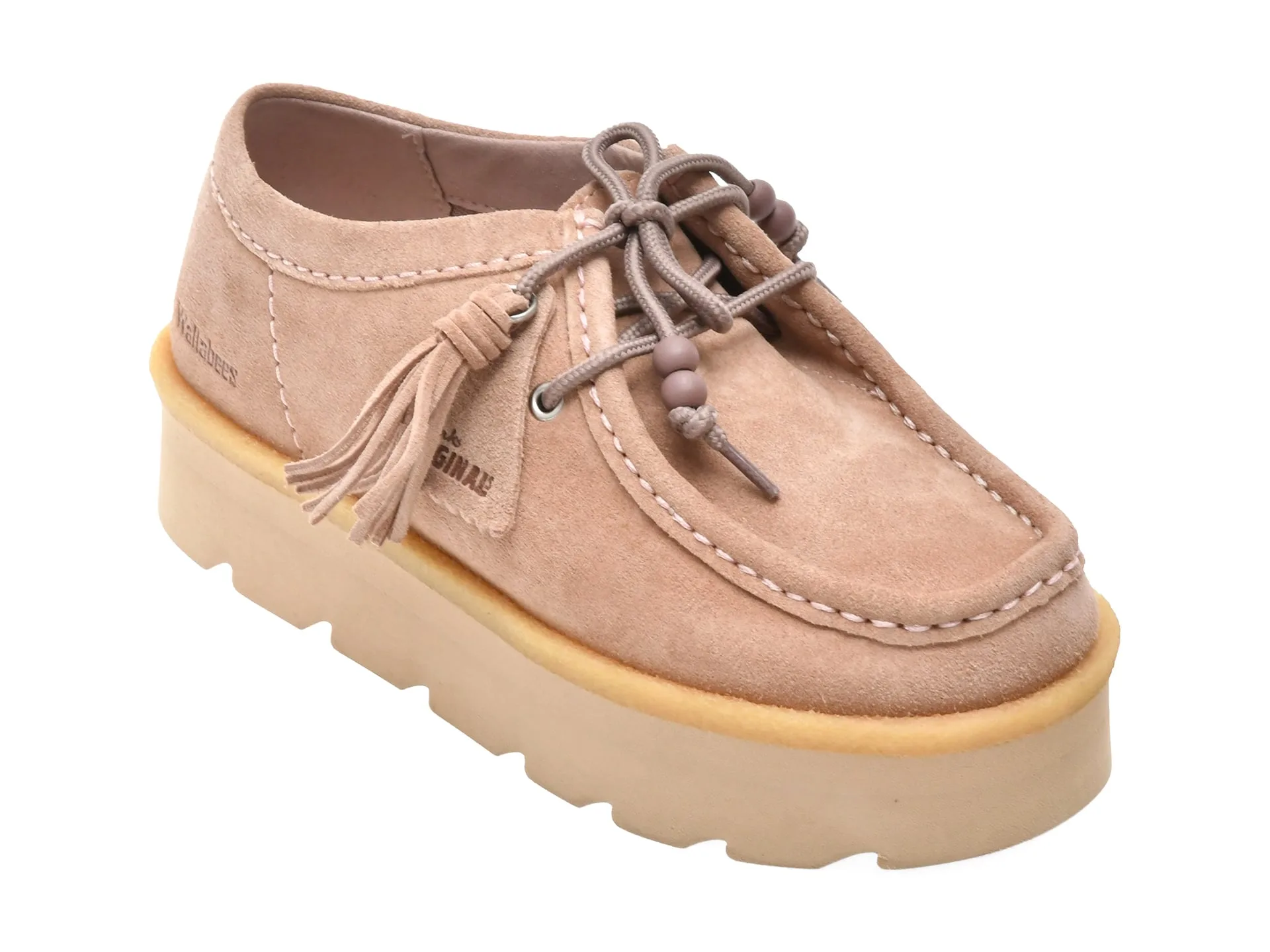 Ghete CLARKS roz, MEARE WALLA, din piele intoarsa 1 Ghete CLARKS roz