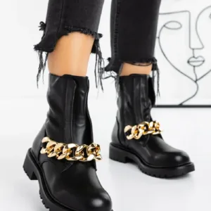 Ghete Dama 5001-Y-P Negru | Crystal Shoes