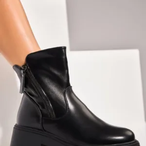 Ghete Dama Casual Negre din Piele Ecologica Jaxsyn