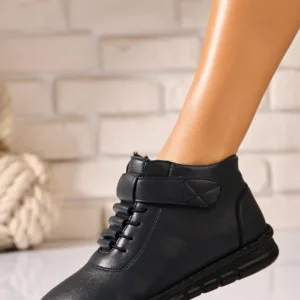 Ghete Dama Imblanite Bleumarin din Piele Ecologica Elley