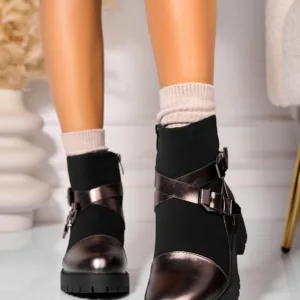 Ghete Dama Imblanite Bronz din Piele Ecologica Dochia4