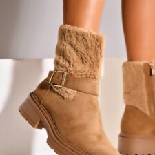 Ghete 487 Ghete Dama Imblanite Camel din Piele Ecologica Intoarsa Alicea