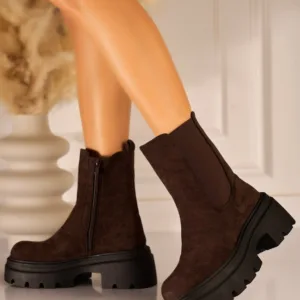 Ghete Dama Imblanite Maro din Piele Ecologica Intoarsa Zolay