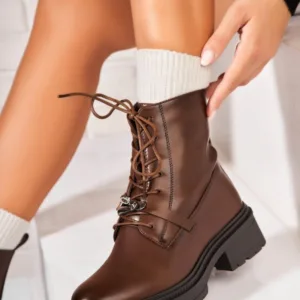 Ghete Dama Imblanite Maro din Piele Ecologica Mikelle