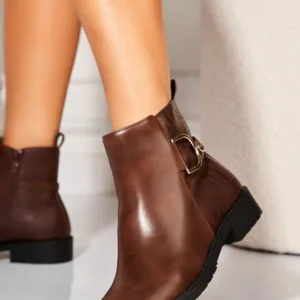 Ghete Dama Imblanite Maro din Piele Ecologica Serra