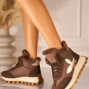 Ghete Dama Imblanite Maro din Piele Ecologica Wrya