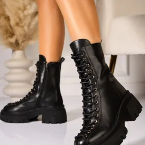 Ghete Dama Imblanite Negre din Piele Ecologica Dayva2