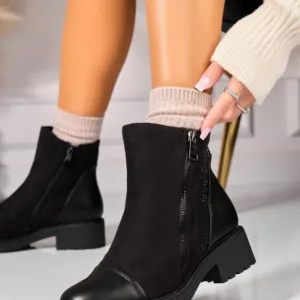 Ghete Dama Imblanite Negre din Piele Ecologica Dochia3