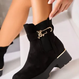 Ghete Dama Imblanite Negre din Piele Ecologica Intoarsa Dimitra2