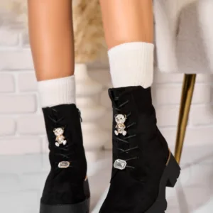 Ghete Dama Imblanite Negre din Piele Ecologica Intoarsa Elene2