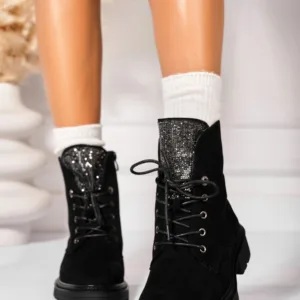 Ghete Dama Imblanite Negre din Piele Ecologica Intoarsa Keiley2