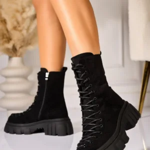 Ghete Dama Imblanite Negre din Piele Ecologica Intoarsa Pragya2