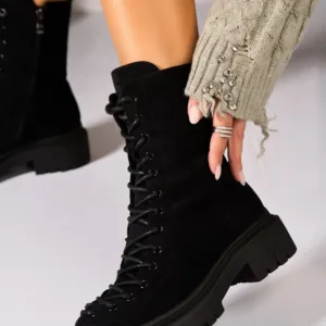 Ghete Dama Imblanite Negre din Piele Ecologica Intoarsa Roizy2