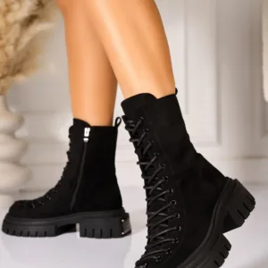 Ghete Dama Imblanite Negre din Piele Ecologica Intoarsa Zelina2