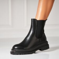 Ghete Dama Imblanite Negre din Piele Ecologica Karolyn A7533