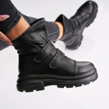 Ghete 405 Ghete Dama Imblanite Negre din Piele Ecologica Whitley