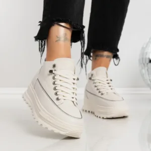 Ghete Dama LF80331-2 Crem-Gri | Mei