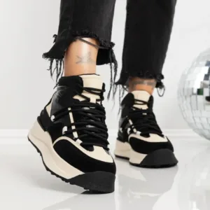 Ghete Dama LF81182-1 Negru-Crem | Mei