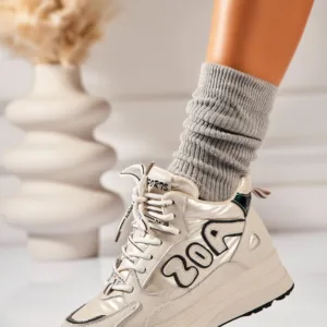 Ghete Dama Sport Bej din Piele Ecologica Jameya