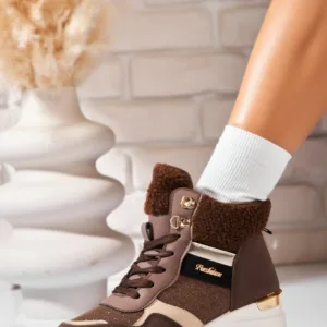 Ghete Dama Sport Maro din Piele Ecologica Araya