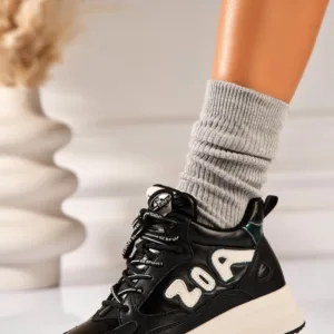 Ghete Dama Sport Negre din Piele Ecologica Jameya