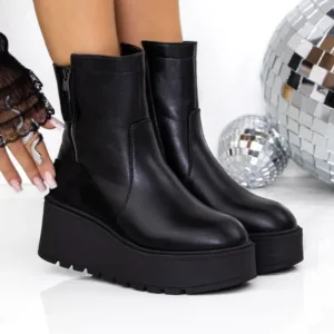 Ghete Dama cu Platforma 3AGZ105 Negru | Mei