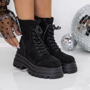 Ghete Dama cu Platforma 3AL1 Negru-Negru | Mei