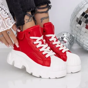 Ghete Dama cu Platforma 3AL11 Rosu | Mei