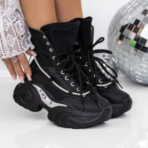 Ghete Dama cu Platforma 3AL5 Negru | Mei