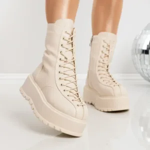 Ghete Dama cu Platforma 3AL77 Bej | Mei