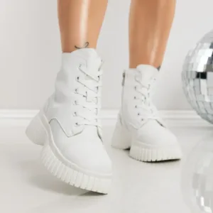 Ghete Dama cu Platforma 3AL87 Alb | Mei