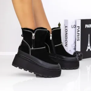 Ghete Dama cu Platforma 3ASJN75 Negru | Mei