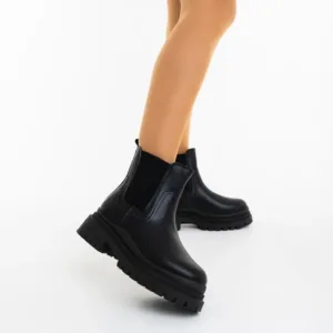 Ghete Dama cu Platforma ZZ-6 Negru | Emas