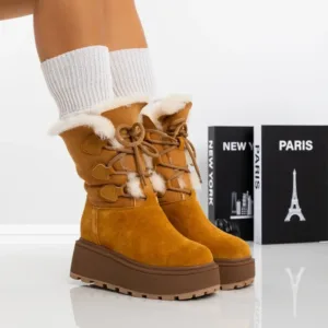 Ghete Dama din piele naturala 3ASJN76 Galben | Mei