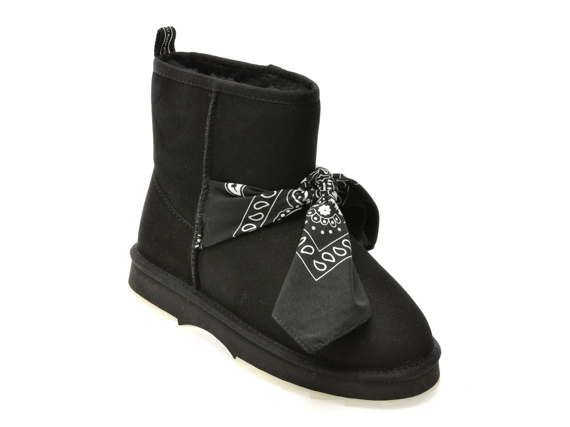 Ghete EMU negre, SHARKY MINI BANDANA, din piele intoarsa 1 Ghete EMU negre