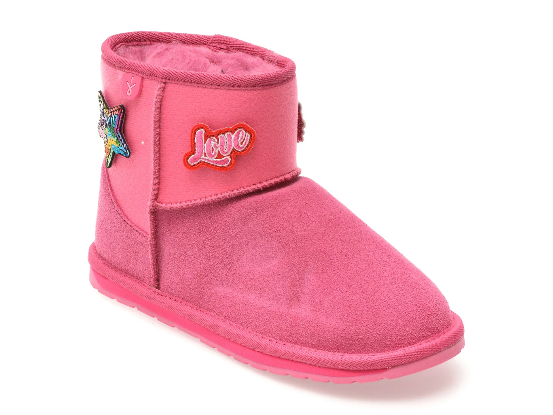 Ghete EMU roz, WALLABY MINI PLAY, din piele intoarsa 1 Ghete EMU roz