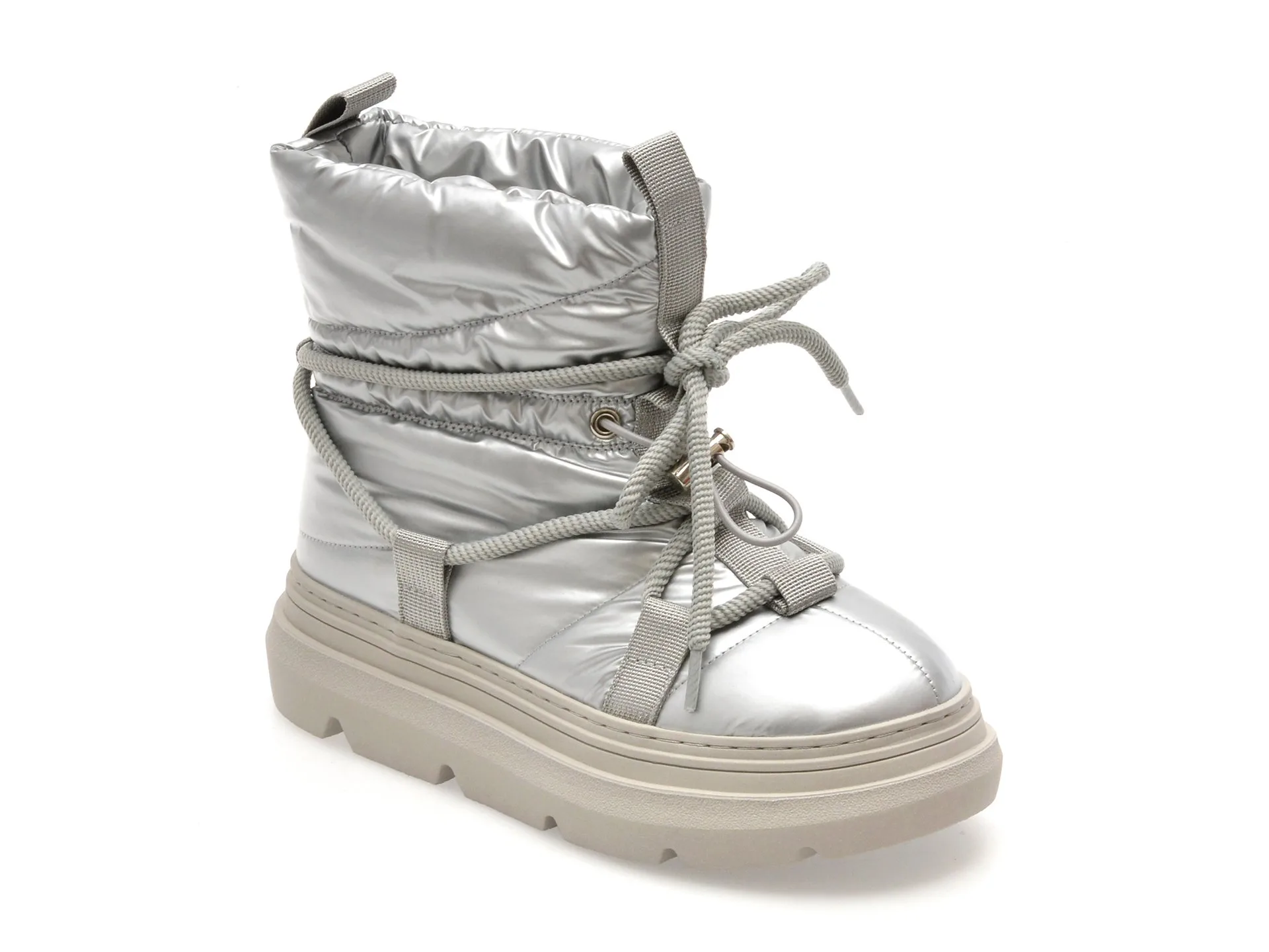 Ghete EPICA argintii, 7162, din material textil 1 Ghete EPICA argintii