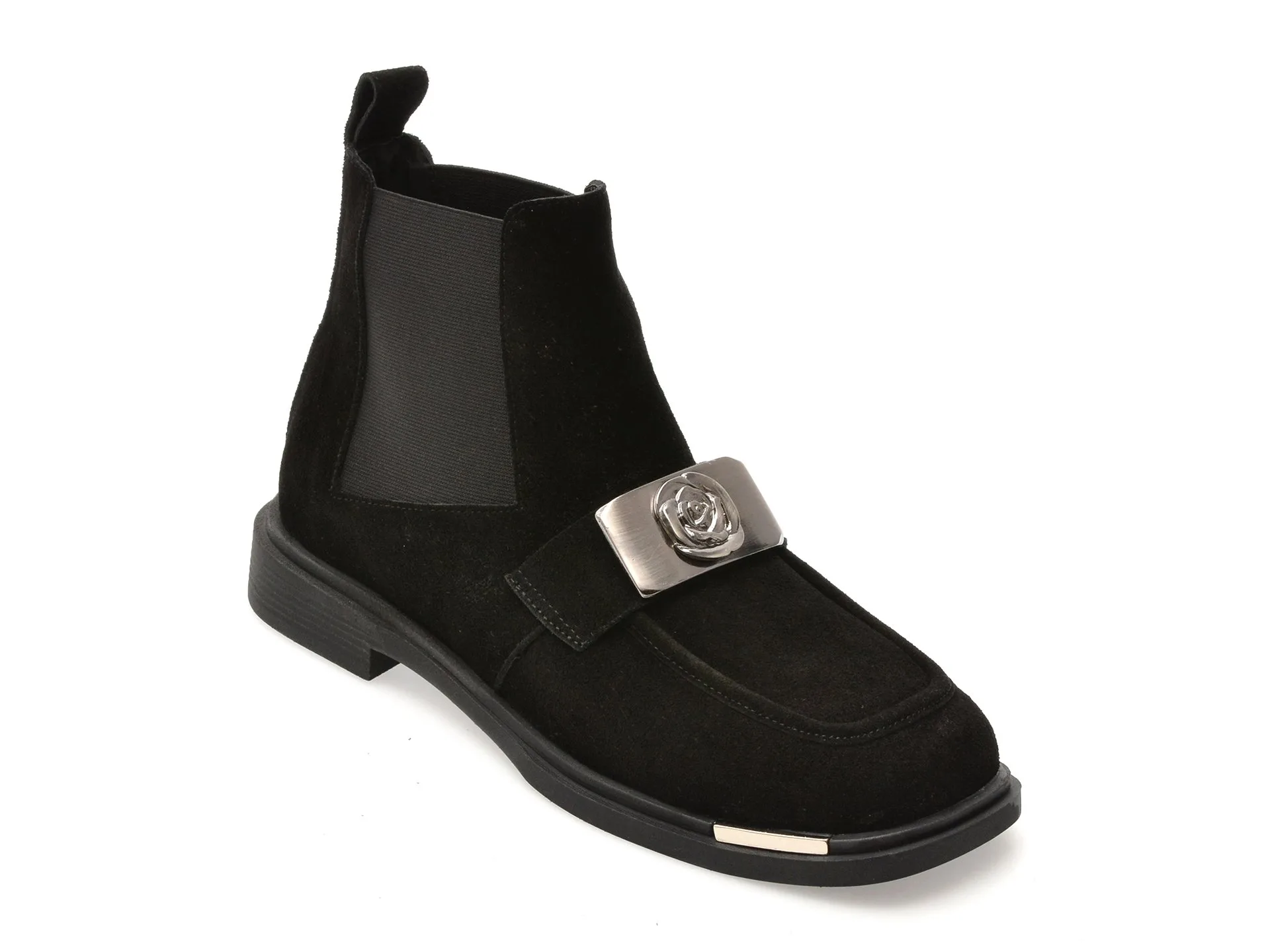 Ghete EPICA negre, 208319, din piele intoarsa 1 Ghete EPICA negre