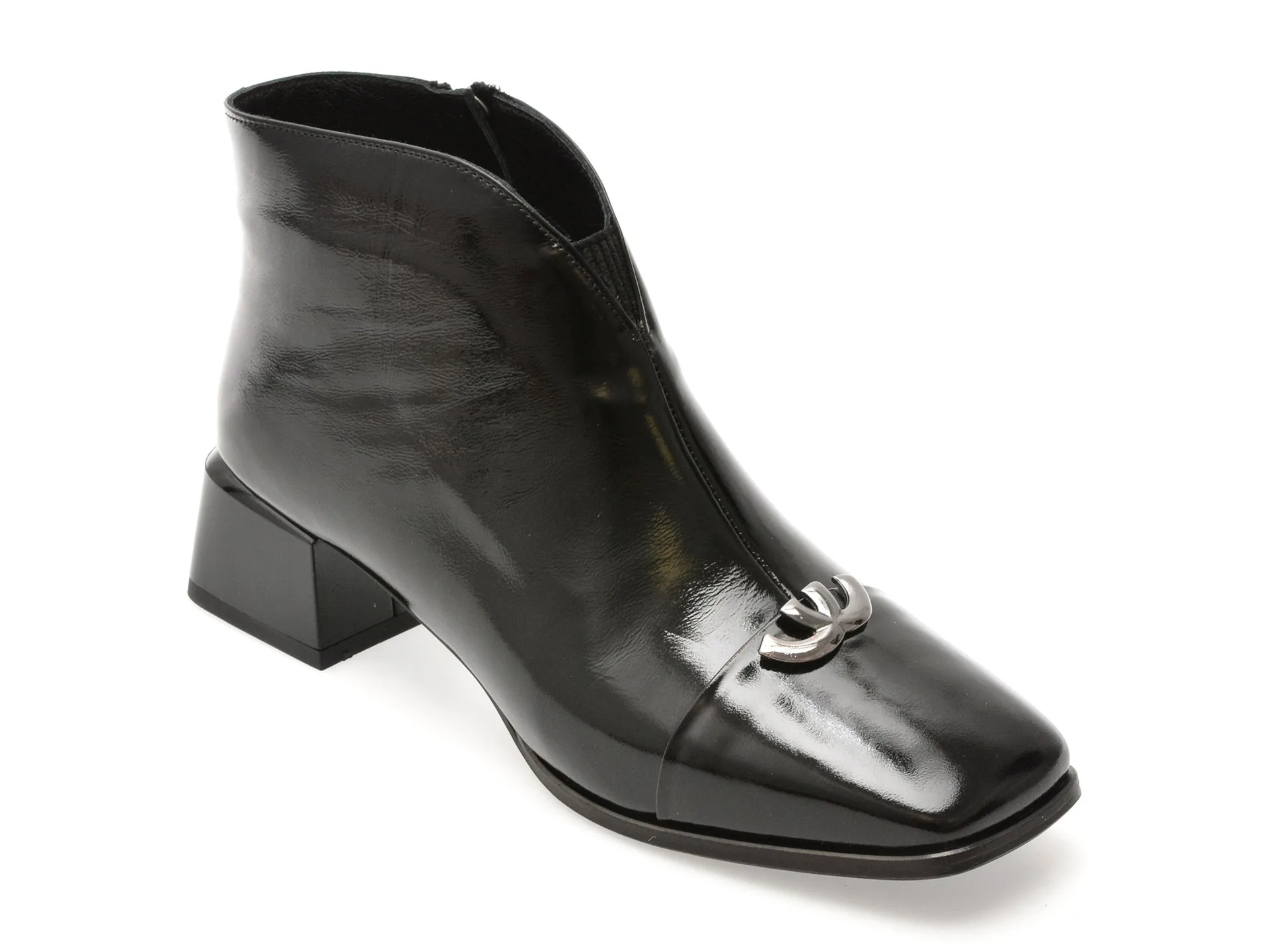 Ghete EPICA negre, 6191401, din piele naturala lacuita 1 Ghete EPICA negre