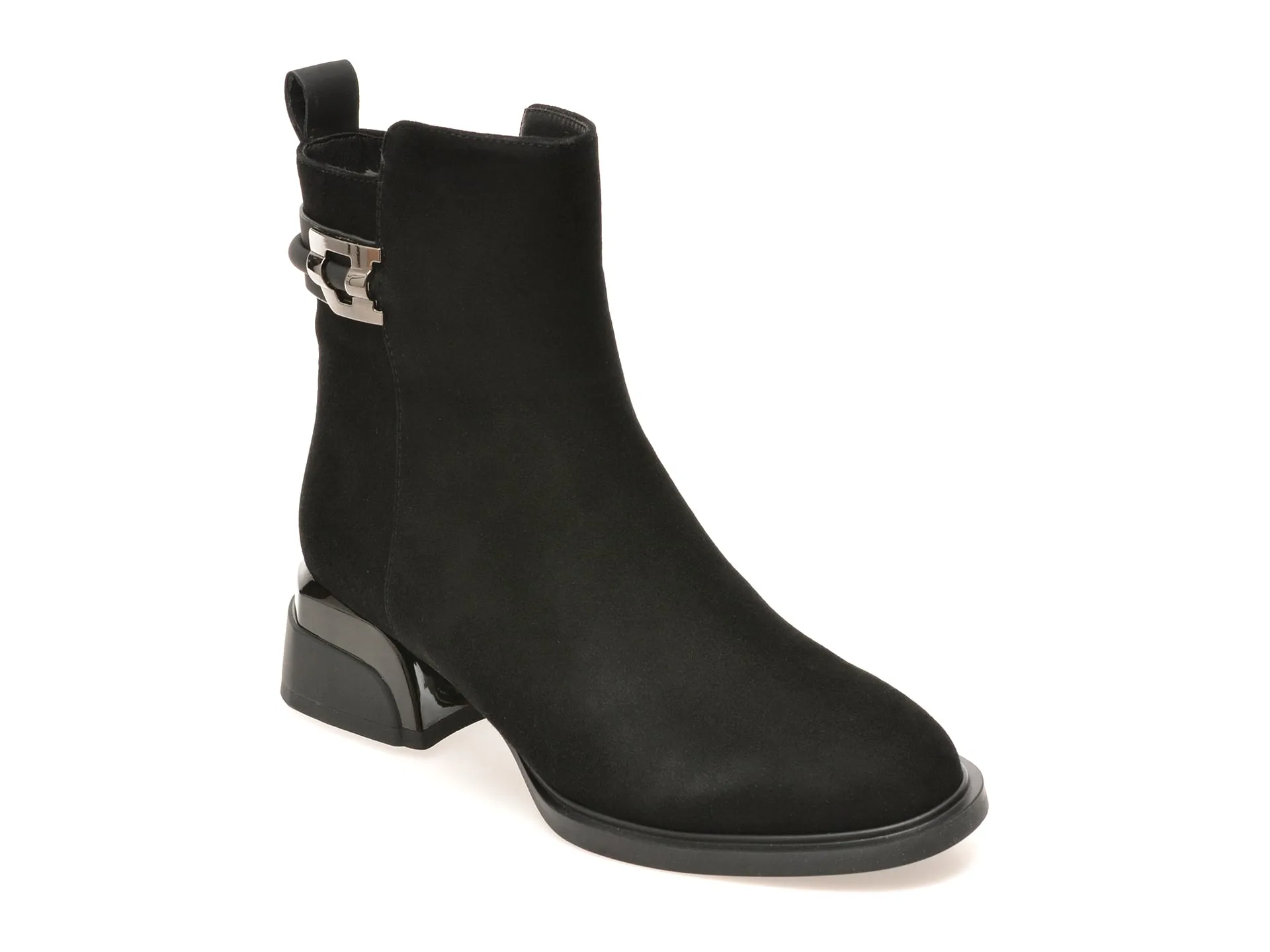 Ghete EPICA negre, D971, din piele intoarsa 1 Ghete EPICA negre