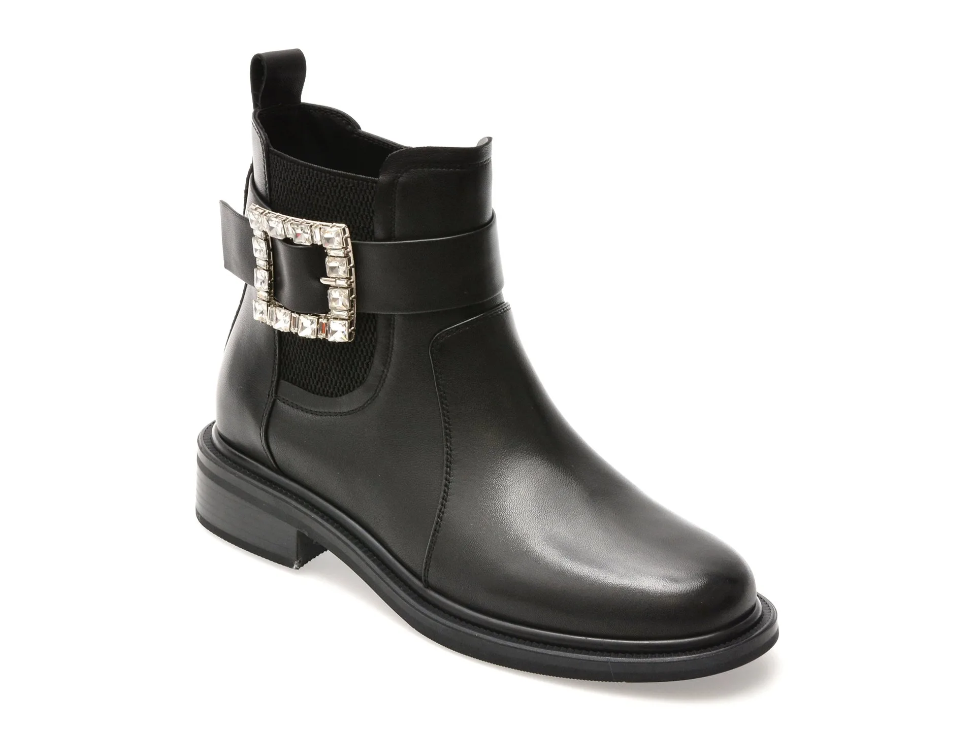 Ghete EPICA negre, H766, din piele naturala 1 Ghete EPICA negre